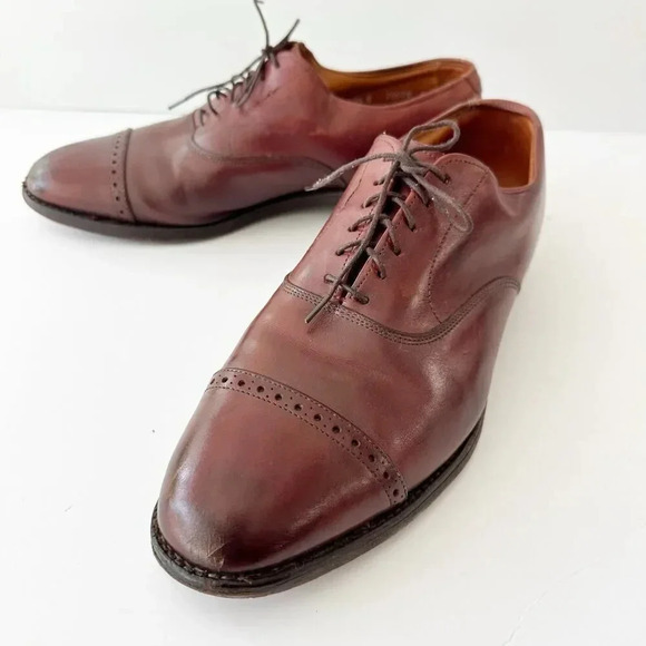 Allen Edmonds Byron Cap Toe Cognac Brown Oxford Dress Shoes‎ Men's 10.5 Classic - Picture 3 of 8